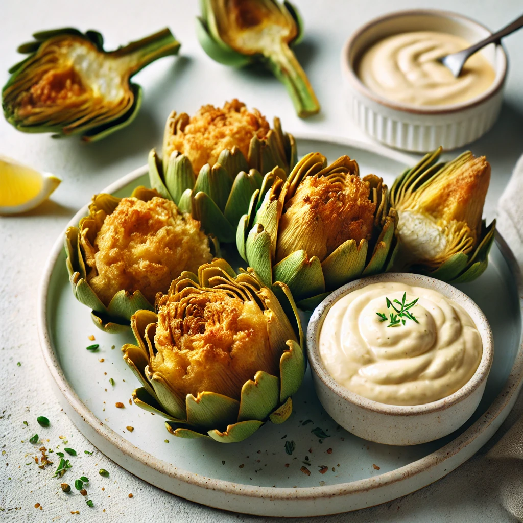 Keto Airfryer Artisjokken met Aioli Dip